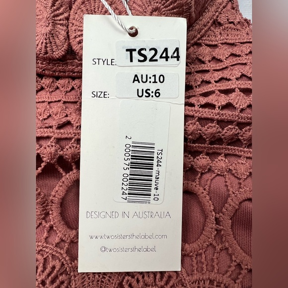 New Two Sisters Rivers Midi Dress Mauve Size 6 - Picture 6 of 10